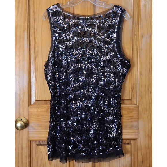 Wildcat Tank Top Women's 1X Sequined Mesh Sheer Lightweight Cocktail Party Glam - Picture 5 of 8